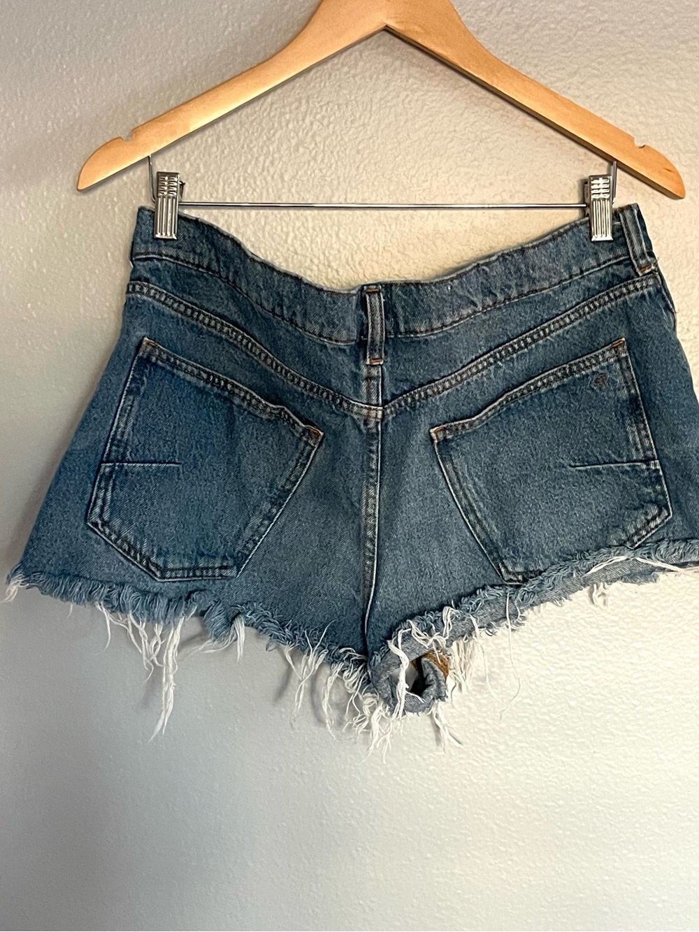 PILCRO Distressed Light Blue Denim Cutoff Shorts - Picture 5 of 7